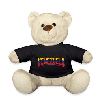Venezuela in Tricolor Font - Teddy Bear - black - Front
