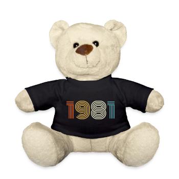 1981 Gift 1981 Vintage 1981 - Teddy Bear - black - Front