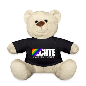 Human rights instead of a shift to the right - rainbow - Teddy Bear - black - Front