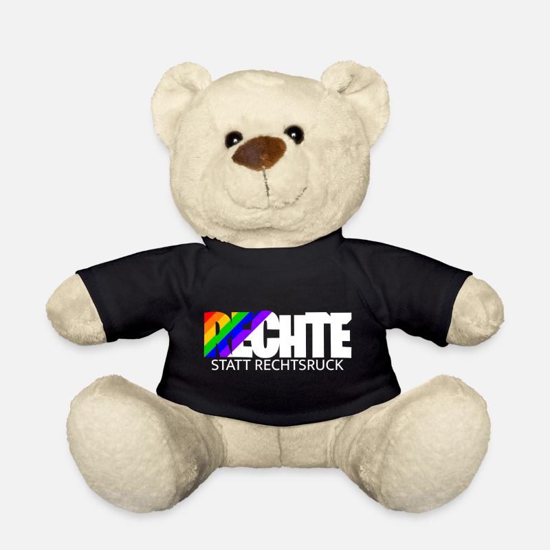 Human rights instead of a shift to the right - rainbow - Teddy Bear - black