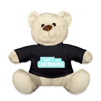 Je ne peux pas, j’ai une excuse de nageur drôle - Nounours - noir - Devant