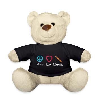 Frieden Liebe Klarinette - Teddy - Schwarz - Vorne