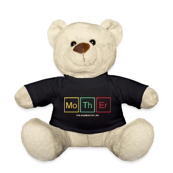 Mother Periodic Table Mom Gift - Teddy Bear - black - Front