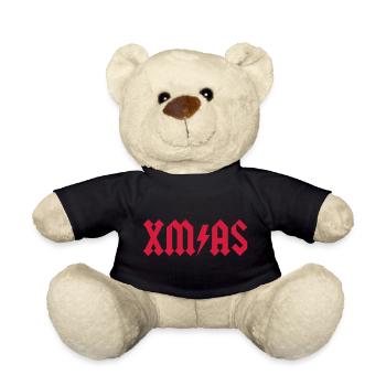 Xmas Rock Roll Heavy Metal lustige Weihnachtsweihnachten - Teddy - Schwarz - Vorne