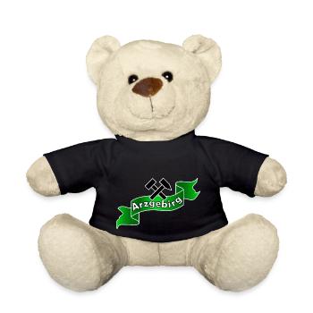 Erzgebirge Logo mit Hammer und Schlägel, Arzgebirg - Teddy - Schwarz - Vorne
