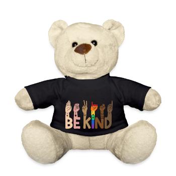 Be Kind LGBT Regenbogen - Teddy - Schwarz - Vorne