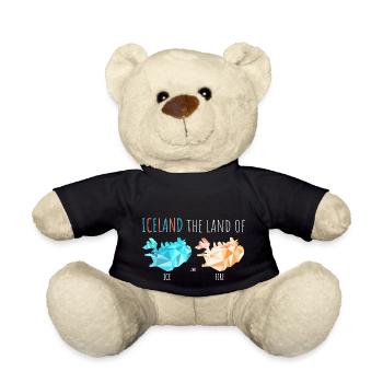 Iceland map - Iceland - saying - map - Teddy Bear - black - Front