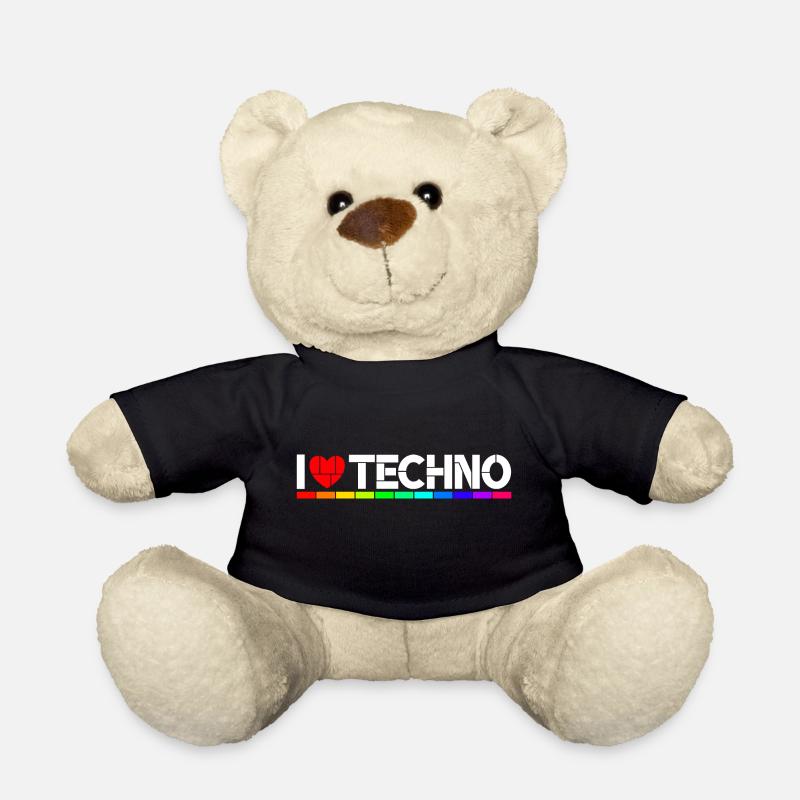I love Techno - Nounours - noir