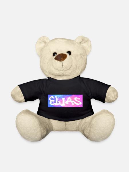 Elias Name Gift Idea Galaxy - Teddy Bear - black