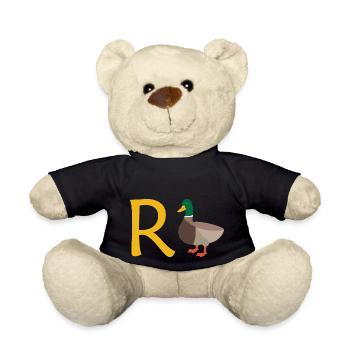 Rente Ente Ruhestand Pension Frührente Geschenk - Teddy - Schwarz - Vorne