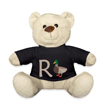 Rente Ente Ruhestand Pension Frührente Geschenk - Teddy - Schwarz - Vorne