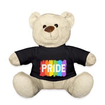 Pride Regenbogen LGBT LGBTQ Flagge - Teddy - Schwarz - Vorne