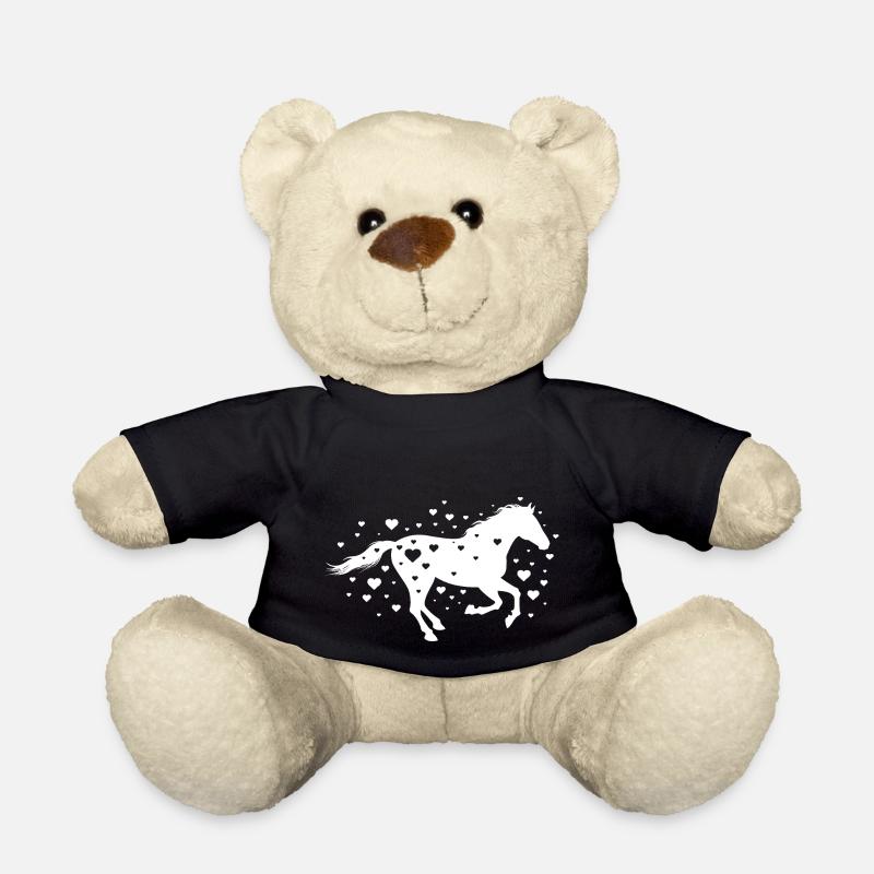 Pferd Herzen Reiter Pferdeliebhaber - Teddy - Schwarz