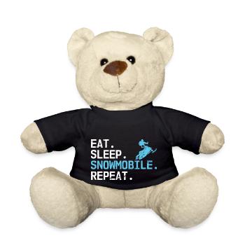 Eat Sleep Snowmobil Repeat Motor Traîneau - Nounours - noir - Devant
