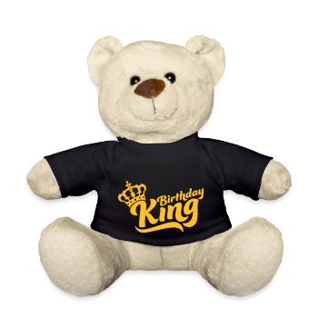 Logo de la couronne du roi d’anniversaire - Nounours - noir - Devant