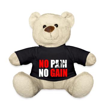 Kein Schmerz, kein Gewinn Zitat - Teddy - Schwarz - Vorne