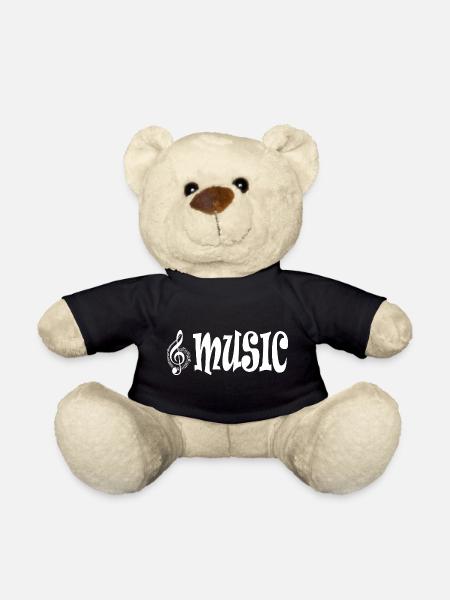 Music - Retro Classic Typography Style - Teddy Bear - black