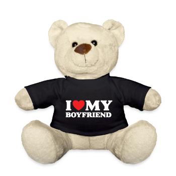 J’aime mon petit ami - Nounours - noir - Devant