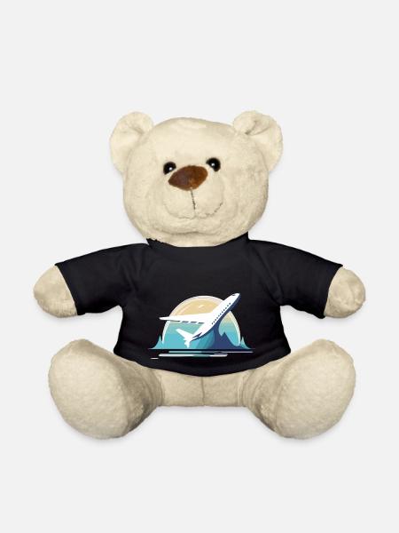 Flugzeug - Teddy - Schwarz