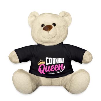 Cornhole Queen Player Bean Bag Toss - Teddy Bear - black - Front