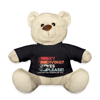 Sky Dive Fever Design. Perfect Adrenaline Gift - Teddy Bear - black - Front