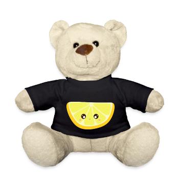 kawaii lemon - Teddy Bear - black - Front