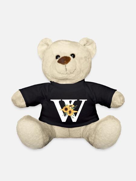 Sonnenblume floral w - Teddy - Schwarz