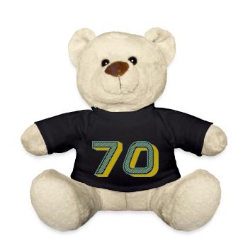 70. 70 ANS. 70e ANNIVERSAIRE. ANNIVERSAIRE 70 ANS. - Nounours - noir - Devant