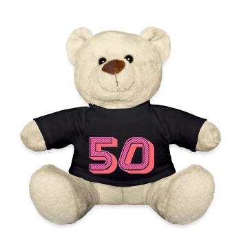 50. 50 ANS. 50e ANNIVERSAIRE. ANNIVERSAIRE 50 ANS. - Nounours - noir - Devant