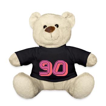 90. 90 ANS. 90e ANNIVERSAIRE. ANNIVERSAIRE 90 ANS. - Nounours - noir - Devant
