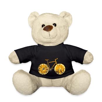 Fahrrad Obst Frucht Retro Vintage Grunge - Teddy - Schwarz - Vorne