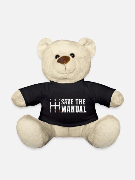 Save The Manual Gearshift Tribute - Teddy Bear - black