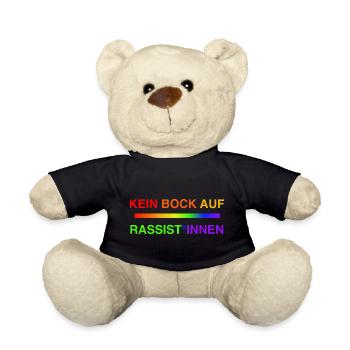 Kein Bock auf Rassist*innen Regenbogen - Teddy - Schwarz - Vorne