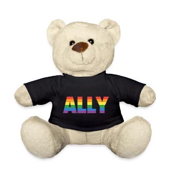 ALLY – Design arc-en-ciel pour les partisans LGBTQ+ - Nounours - noir - Devant