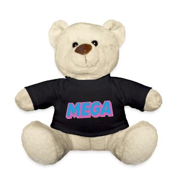 Mega lettering oldschoo retro 90s 80s - Teddy Bear - black - Front