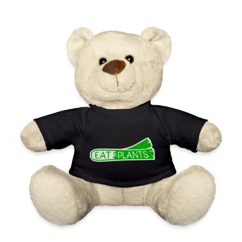 Sigle végétarien végan drôle de Eat Plants - Nounours - noir - Devant