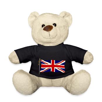Winkende Union Jack Flagge - Teddy - Schwarz - Vorne