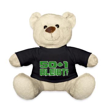 50+1 bleibt Fußball Tradition Ultras - Teddy - Schwarz - Vorne