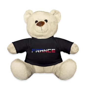 Flag France France Colors Blue White Red FR - Teddy Bear - black - Front