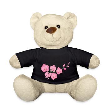 Blume Orchidee als zartes florales Design - Teddy - Schwarz - Vorne