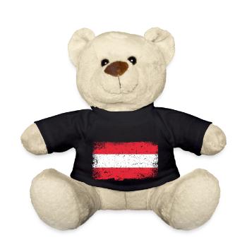 Austria Flag - Teddy Bear - black - Front