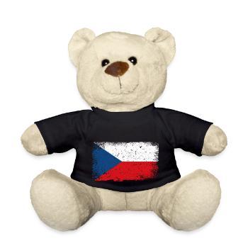 Drapeau République tchèque - Nounours - noir - Devant
