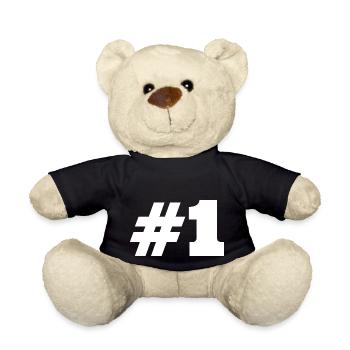 #1 Number 1 - Teddy Bear - black - Front