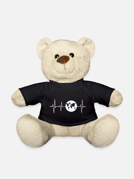 Erde Herzschlag World Heartbeat - Teddy - Schwarz