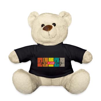 Herzschlag mit Live im Vintage - Retro Look - Teddy - Schwarz - Vorne