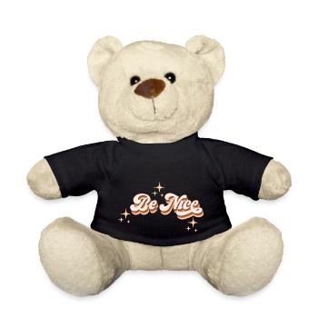 Be nice - Lettering with stars - Teddy Bear - black - Front