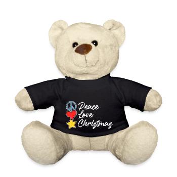 Frieden Liebe Weihnachten - Teddy - Schwarz - Vorne