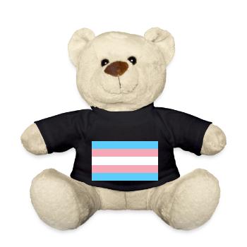 Transgender Pride Flag - Teddy Bear - black - Front