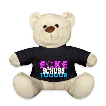 Feldhockey Hockeyspruch Hockeyfan Maskottchen - Teddy - Schwarz - Vorne