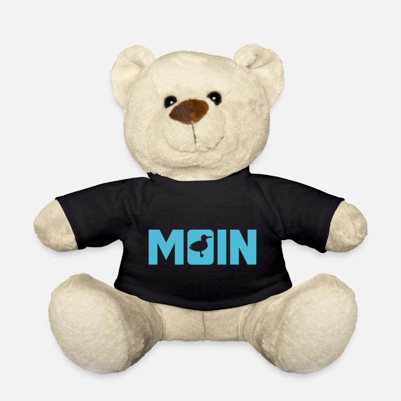 Moin Möwe coole Sprüche Küste Nordsee Meer Fan - Teddy - Schwarz